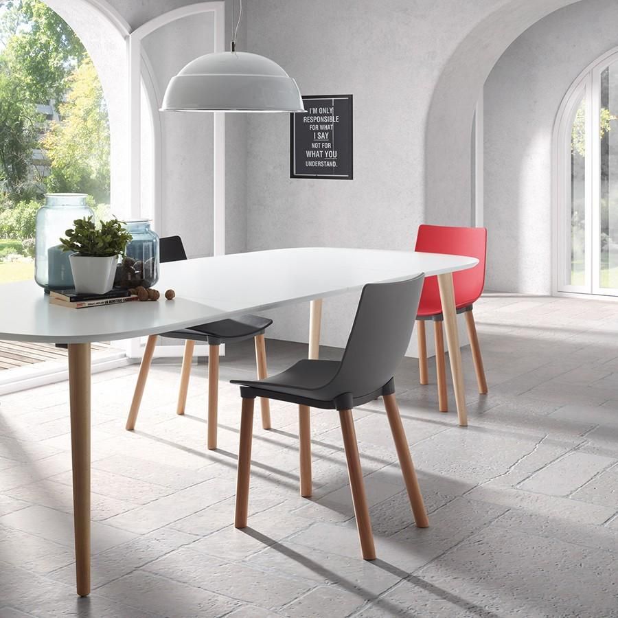 Laforma Esstisch Oqui Weiss Naturell Oval Ausziehbar 140 220 Cm La Forma Designwohnen De